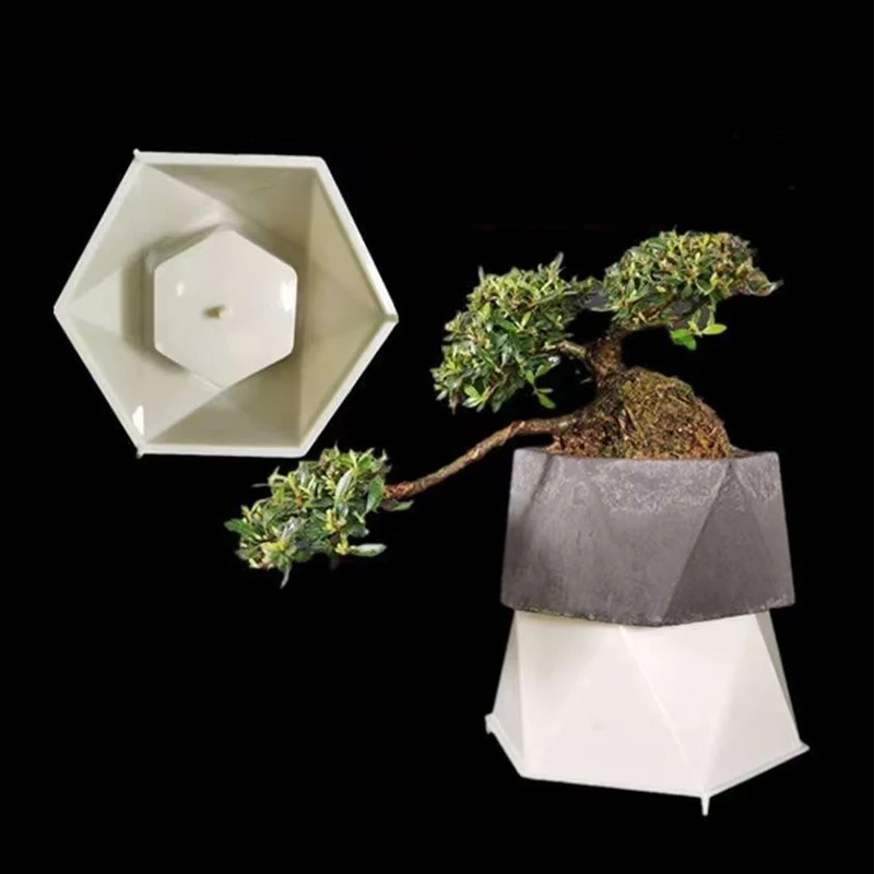 Irregular Circular Terraced Fields, Polygonal Succulent Small Flowerpot Mold, Bottom Grouted Cement Mold, Square Shape