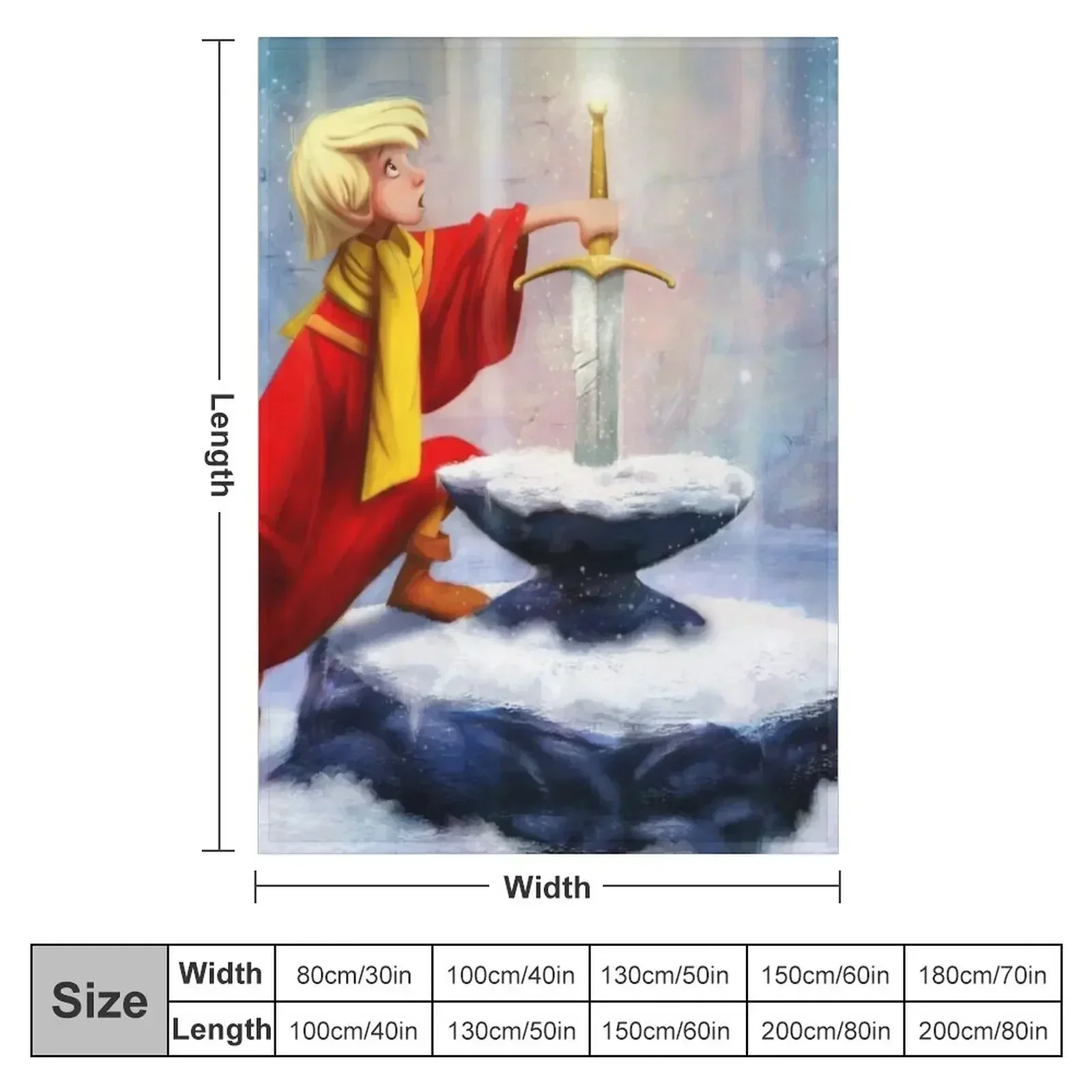 Sword in the Stone Throw Blanket Comforter Hairy Blankets For Bed Sofa Throw Weighted Shaggy Blankets