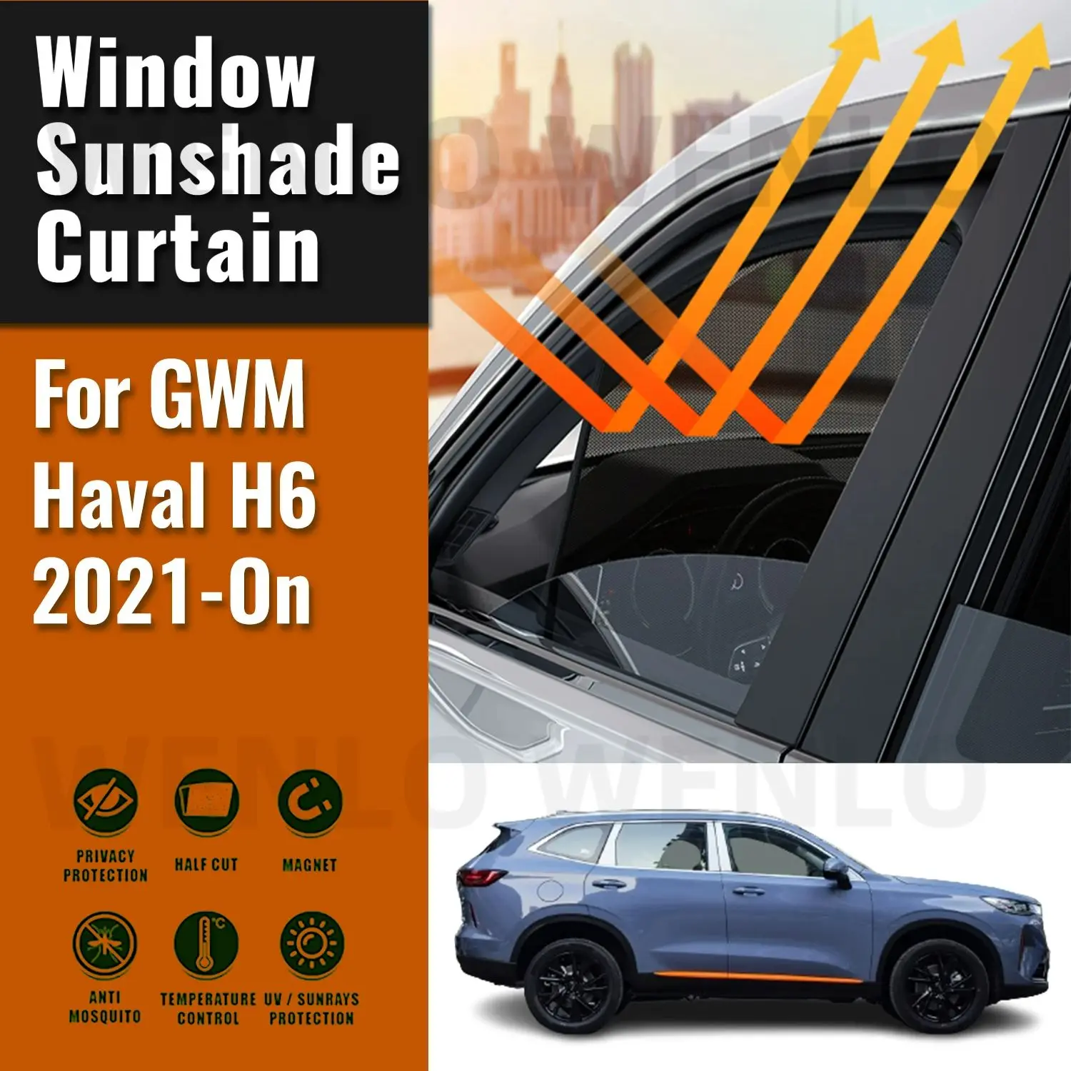 

For GWM Haval H6 2021 2022 2023 2024 Car Sun Visor Accessories Window Windshield Cover Sunshade Curtain Mesh Shade Blind Custom