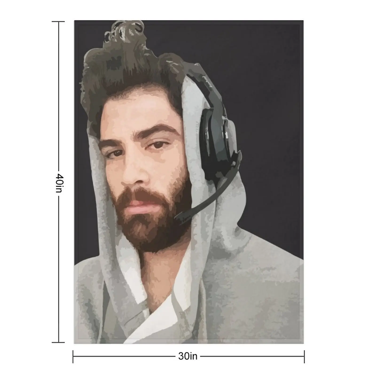 Hasan Piker Wearing Headphone Throw Blanket Bed christmas decoration Single For Baby Soft Plush Plaid Blankets