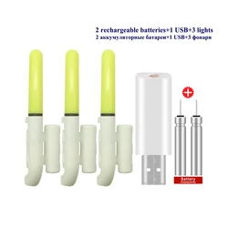 3PCS Luminous Light Stick+2 Recharge CR425+1 USB Electronic Light Sticks Ocean Fishing Light Electric Rod Light Stick Tackles