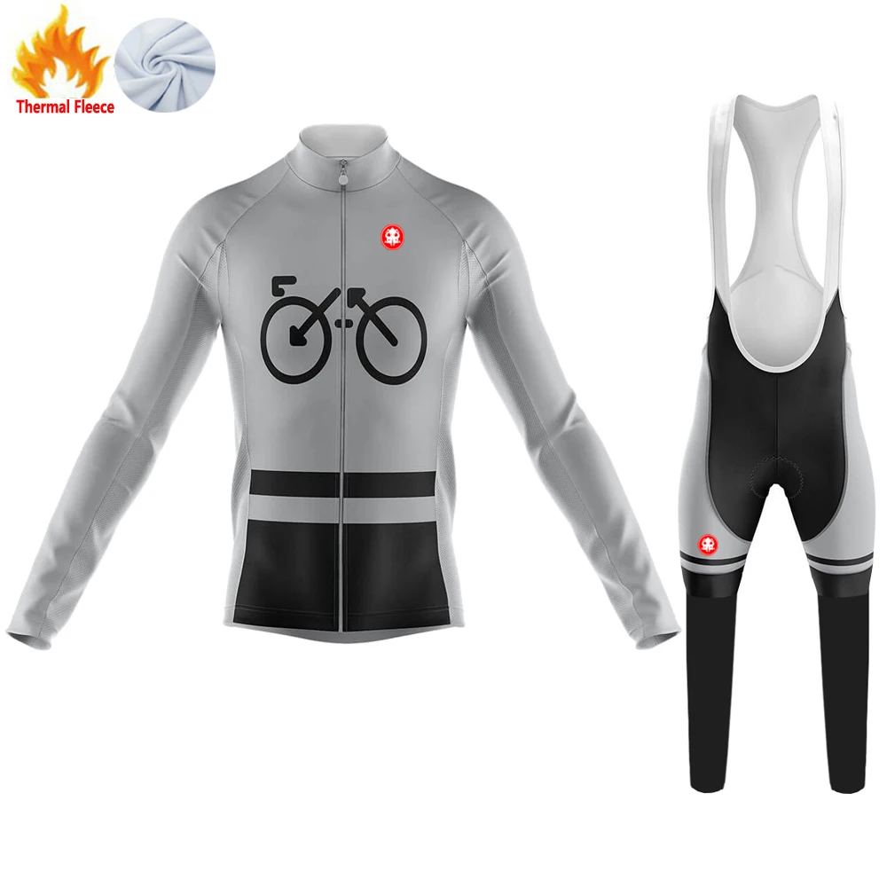 Winter Fleece conjunto ciclismo masculino KRAKEN OCTOPUS cycling jersey maillot velo homme mtb kleding heren велоформа мужская