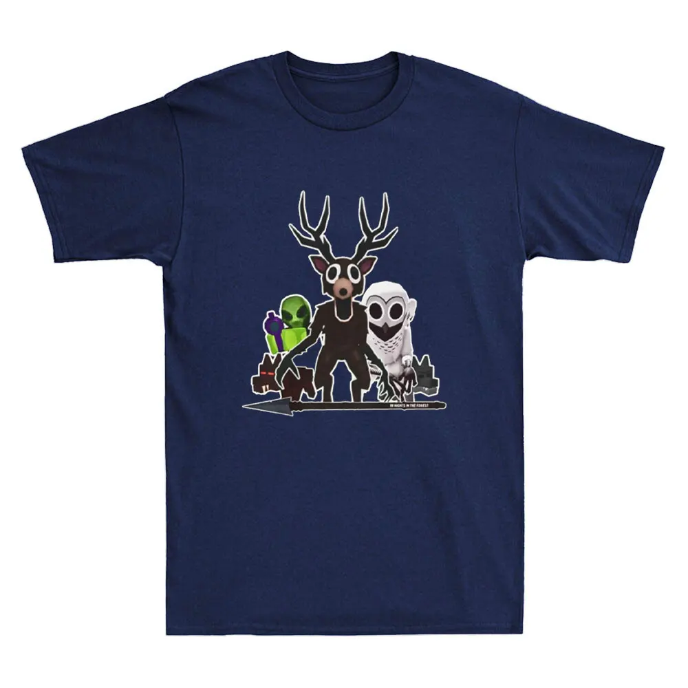 لقد نجوت 99 ليلة في الغابة الرجال القطن تي شيرت 99 ليال في كيانات الغابات الجرافيك المحملة الألعاب هدية الرجال الملابس