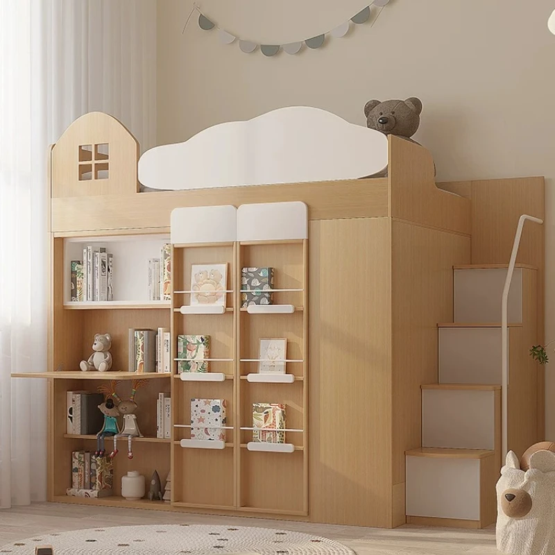 Multifunctional combination  wardrobe, bed under bed cabinet combination bed