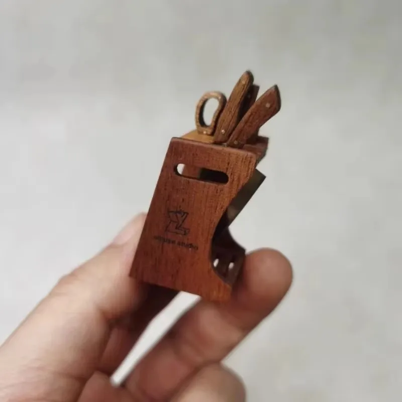

1/6 Solid Wood Knife Scissors Set Dollhouse Miniature Model Furniture Accessories Bjd Blyth Soldier Lol Kitchen Scene Decor Prop