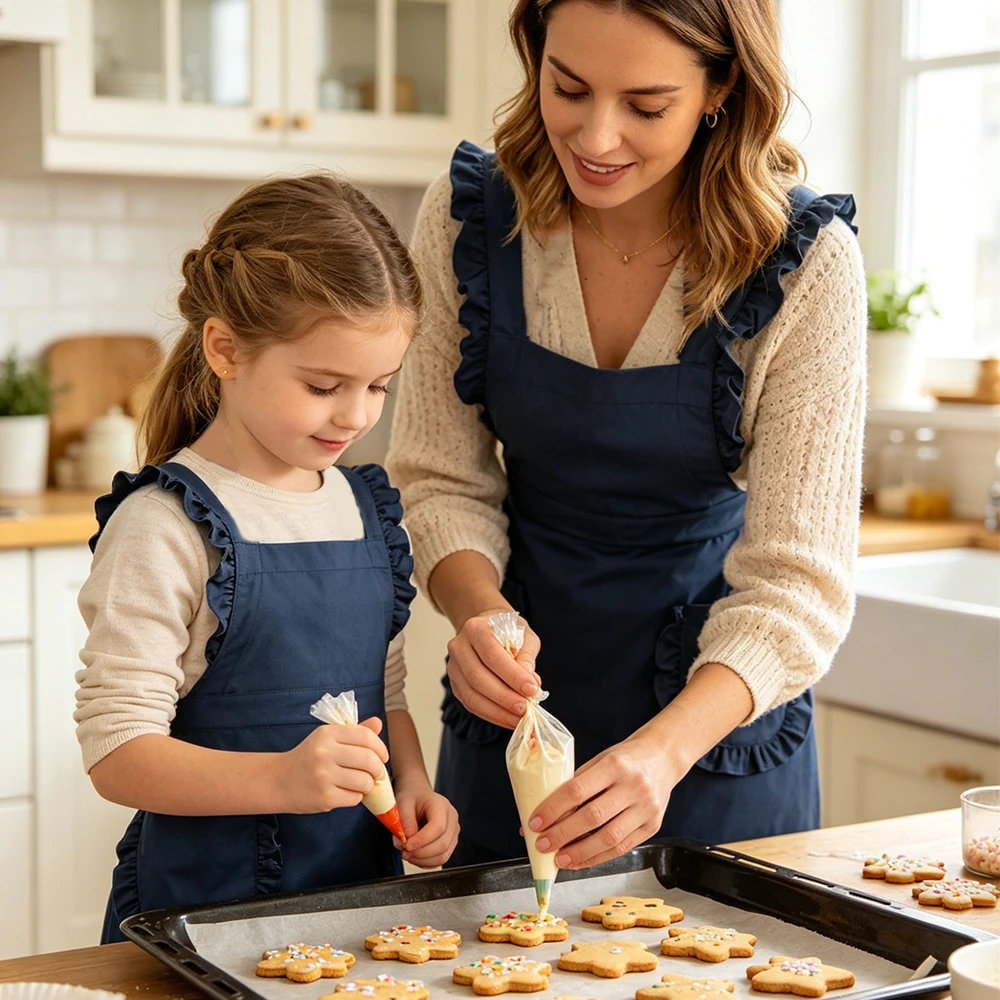 

Kids Apron Kitchen Aprons With Ruffle For Cooking Baking Painting Crafting Art Party and Gardening Outfits Adjustable Strap