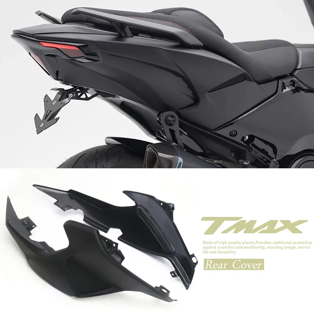 Motorcycle Rear Side Cover Breathable Decorative Protector Panel Kit Black For YAMAHA T-MAX 560 T-MAX560 TMAX560 2022 2023 2024