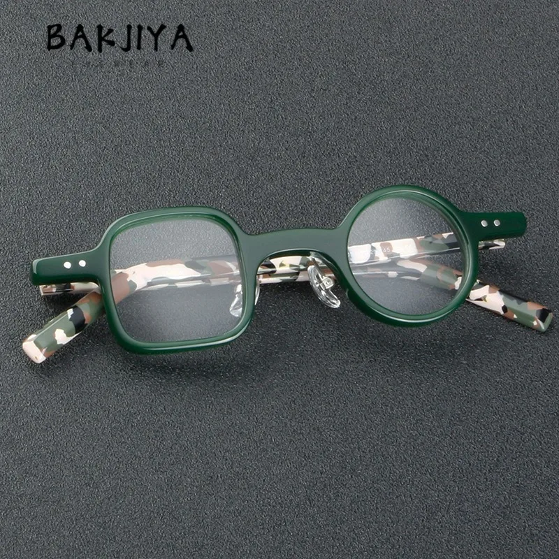 خمر فريدة من نوعها خلات الضوء الأزرق نظارات للقراءة مربع إطارات مستديرة مصمم الرجال والنساء النظارات الطبية اللونية #2