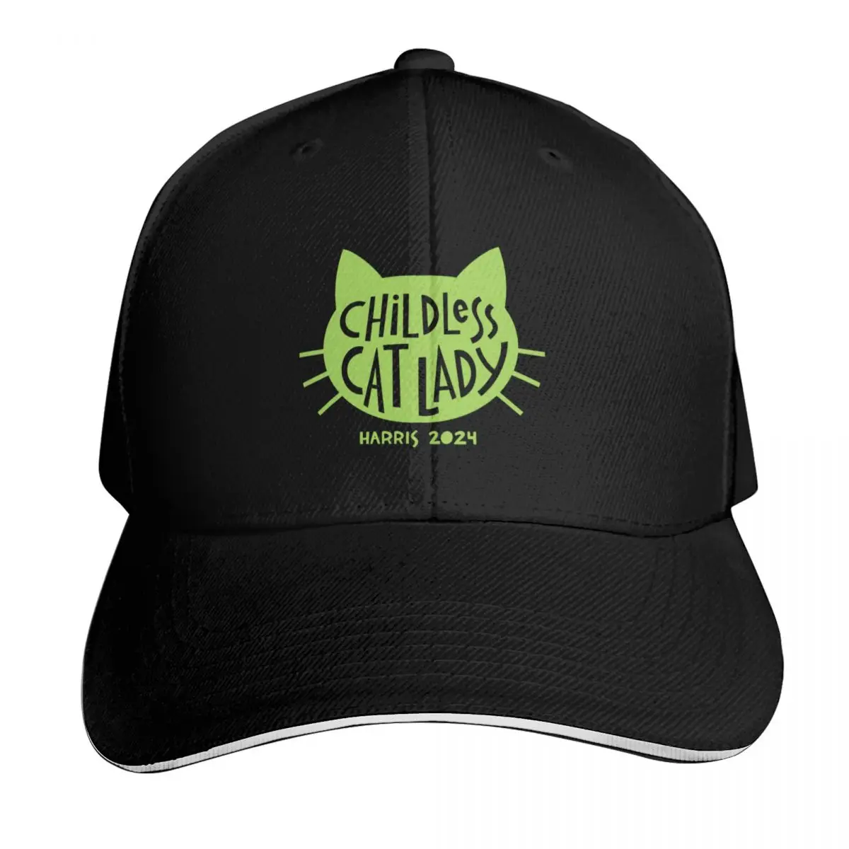 Childless Cat Lady, Harris 2024 Baseball Cap Breathable Mesh Back Adjustable Buckle Closure Moisture Wicking Quick Dry