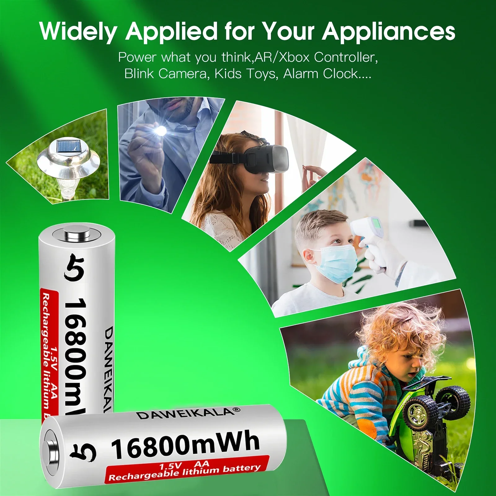 2026 منتجات جديدة جديدة AA 1.5 فولت 16800MWh بطارية ليثيوم أيون قابلة للشحن للتحكم عن بعد مروحة ماوس ألعاب كهربائية