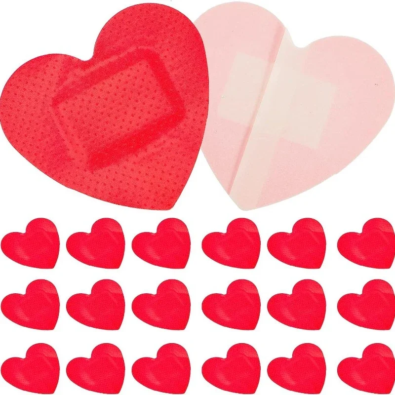 50pcs/set Love Heart Band Aid Red Wound Plaster for First Aid Strips Patch Waterproof Adhesive Bandages Dressing Tape Woundplast