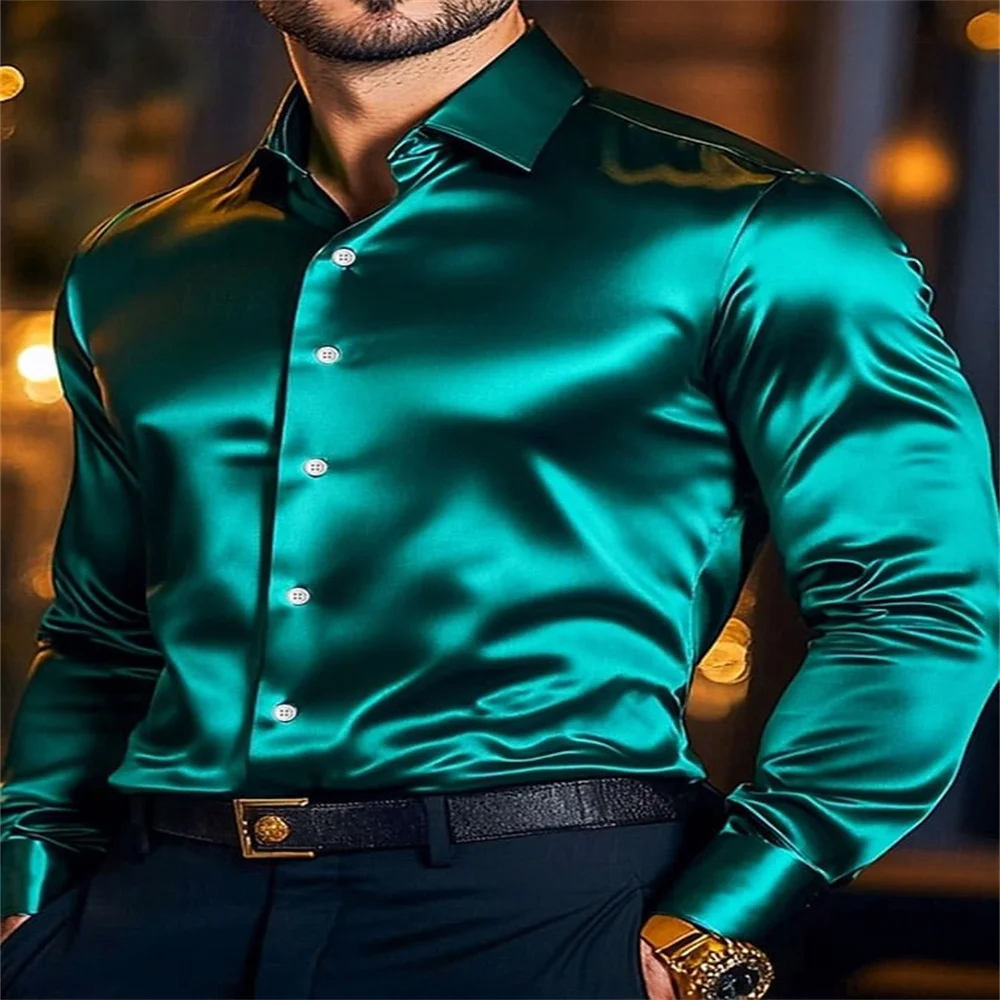 Novo cavalheiro de negócios camisa de design de moda social, camisa de festa masculina equipada, entrega rápida