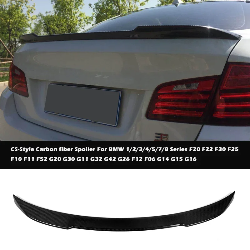 

CS Style Dry Carbon fiber Spoiler For BMW 1/2/3/4/5/7/8 Series F20 F22 F30 F25 F10 F11 F52 G20 G30 G11 G32 G42 G26 F12 F06 G14