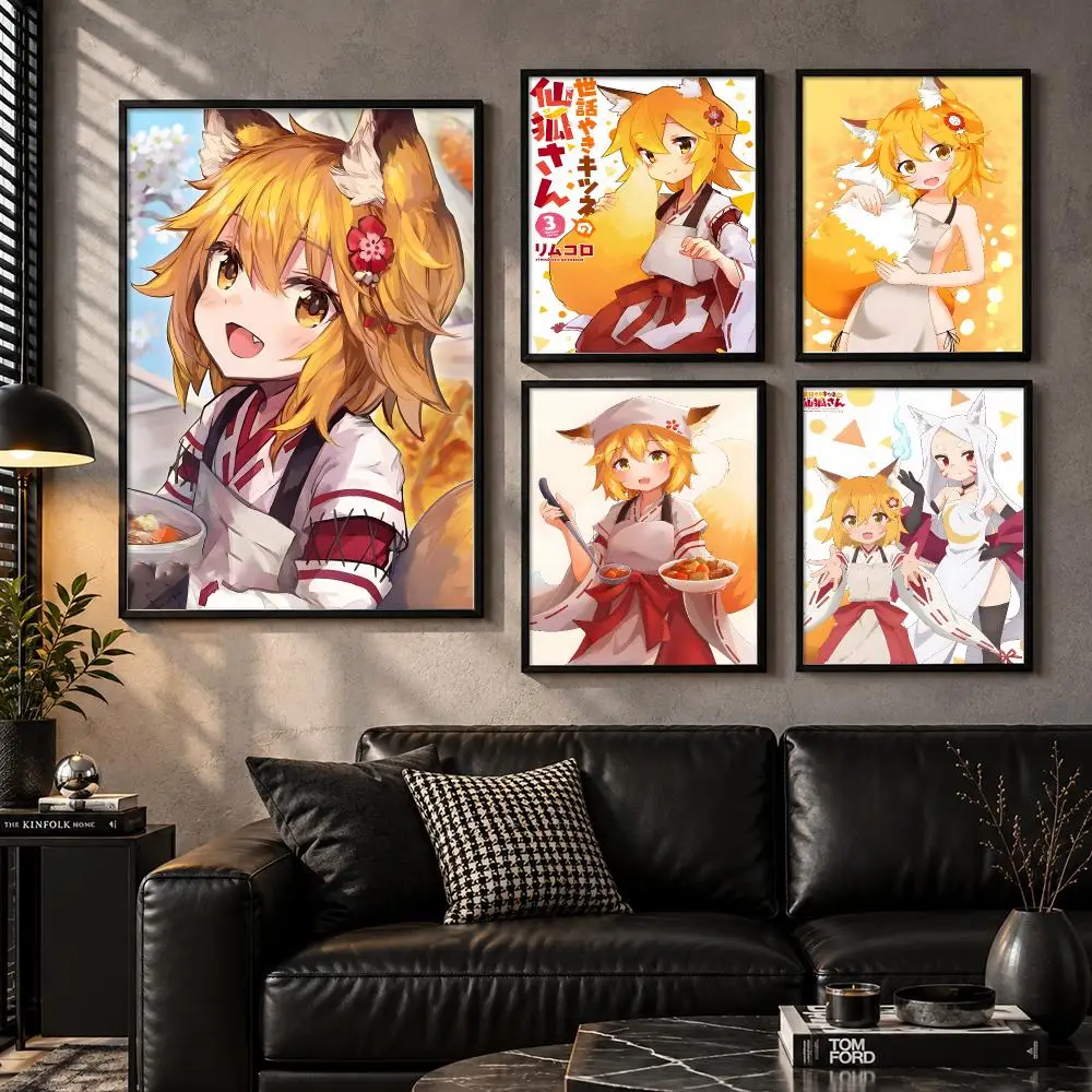 The Helpful Fox Senko-san Kitsune Slice of Life Anime Series Poster Stylish Unframed Wall Art Prints for Bedroom & Living Room