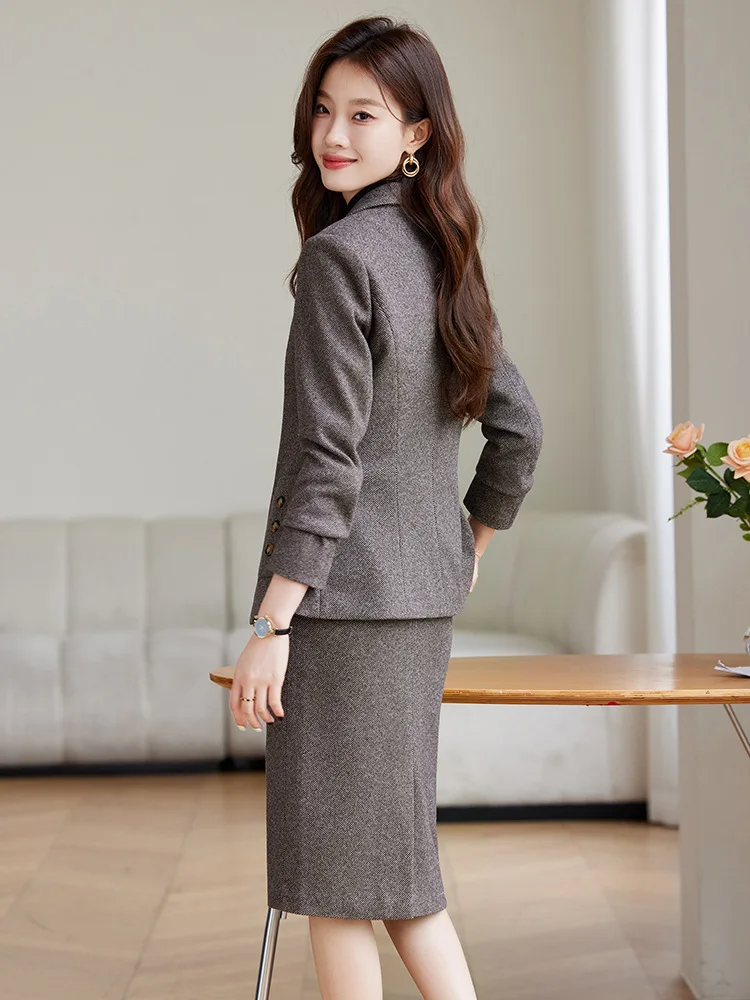 Trajes de negocios de tela de alta calidad para mujer, trajes de pantalón para mujer, Blazers profesionales de oficina para mujer, trajes profesionales, conjunto de Ropa de Trabajo