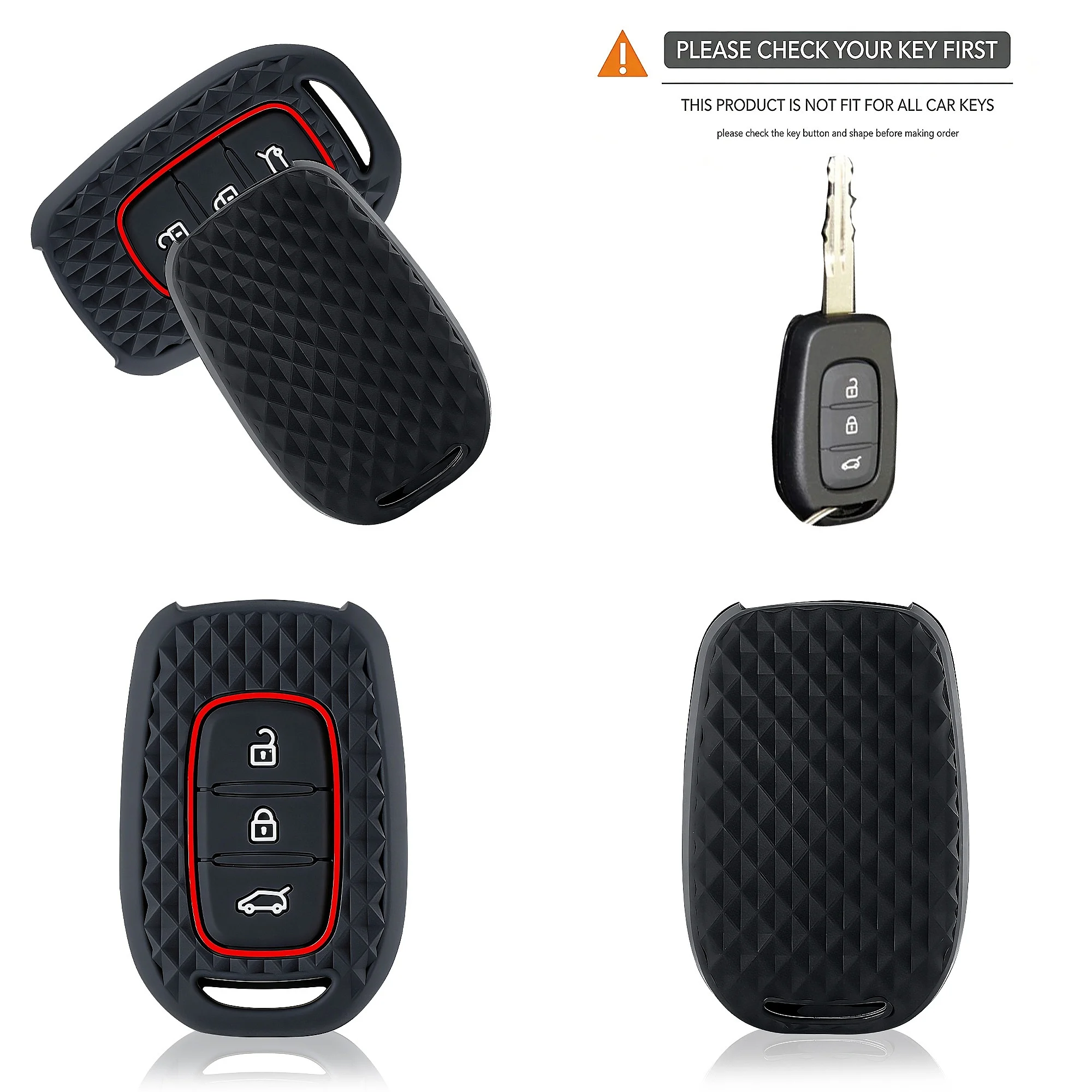 3 Button For Renault Koleos Megane Fluence Dacia Duster Logan Sandero 2020 2019 2018 Silicone Key Fob Cover Case Shell Holder