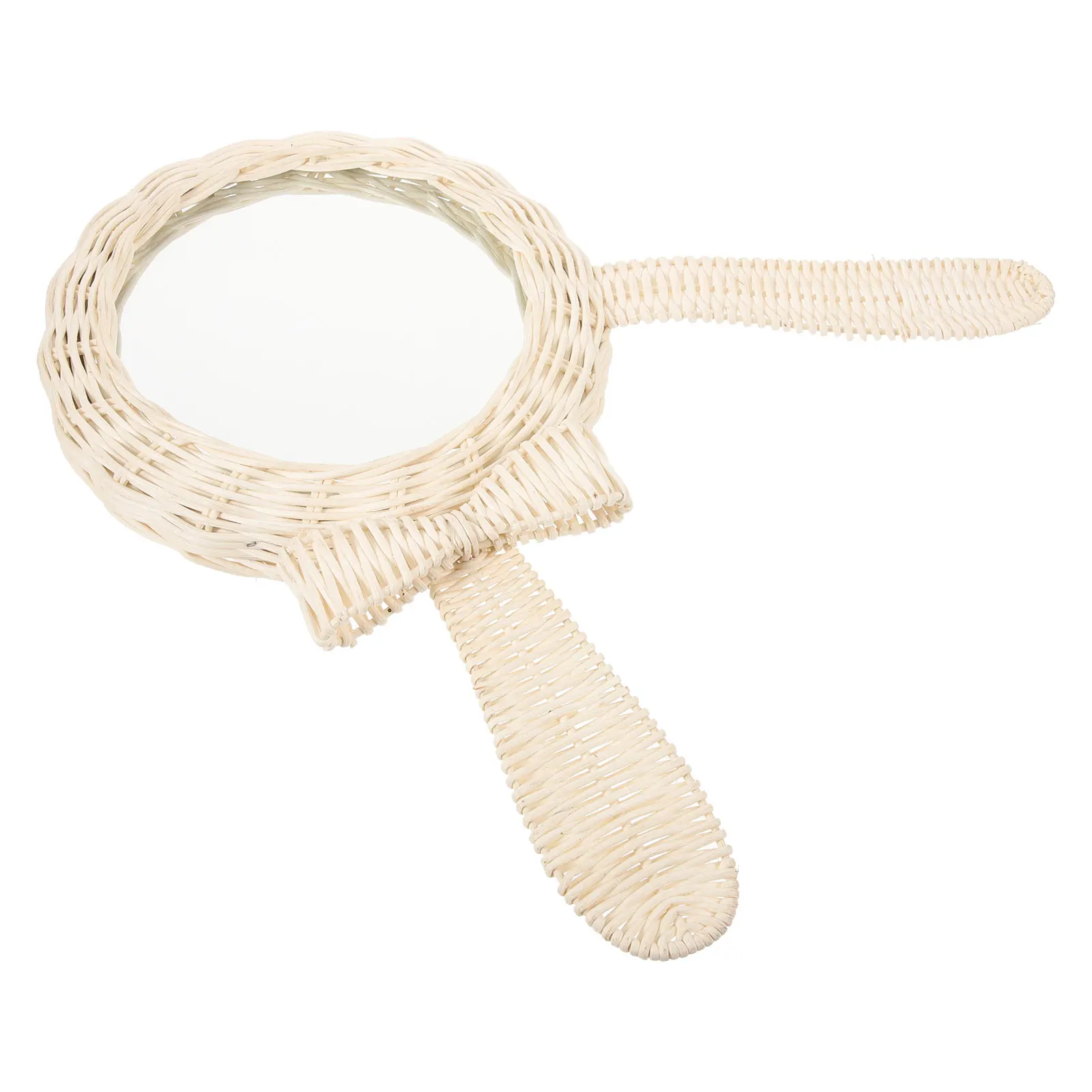 

Rattan Vanity Mirror Wall Hanging Decor Bedroom Bathroom Large White Arched Entryway Nordic Clear Smooth Surface