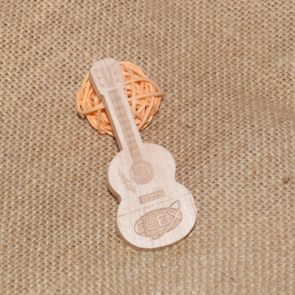 Imagem -03 - Guitarra de Madeira Usb Flash Drive Pendrive Logotipo Livre Música Presentes 2.0 4gb 16gb 32gb 10 Pcs por Lote