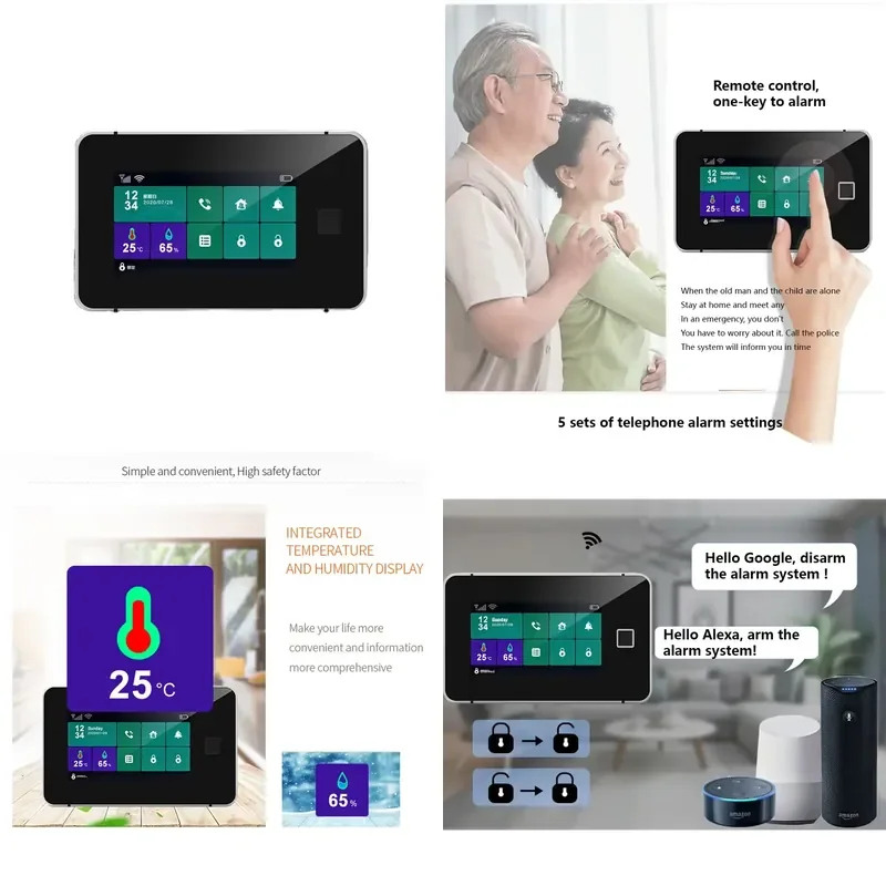 Factory Price GSM Wireless 433MHz Temperature Humidity Display WiFi ABS 4.3