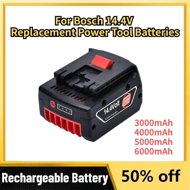 

Rechargeable Li-ion Battery for Bosch 14.4V Electric Hand Drill Angle Grinder Electric Hammer Replacement Power Tool Batteries