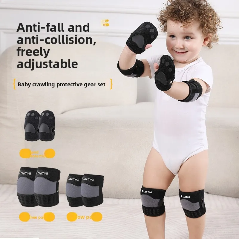 Baby Crawling Knee & Elbow Pads Anti-slip Breathable Adjustable Soft Protector Toddler Learning Walking Protective Gear