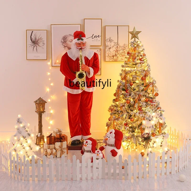 

Christmas Decoration Package Luminous Santa Claus Snow House Large Hotel Tourist Attractions Scene Arrangement Christmas Tree