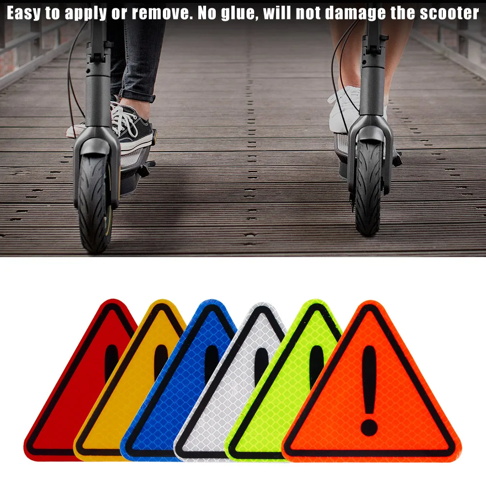 Reflective Sticker Bodywork Triangle Warning Label Reflect Paster Safe Mark Tape Safe Decal For Ninebot G30 G30D G2 G3 E22 E25