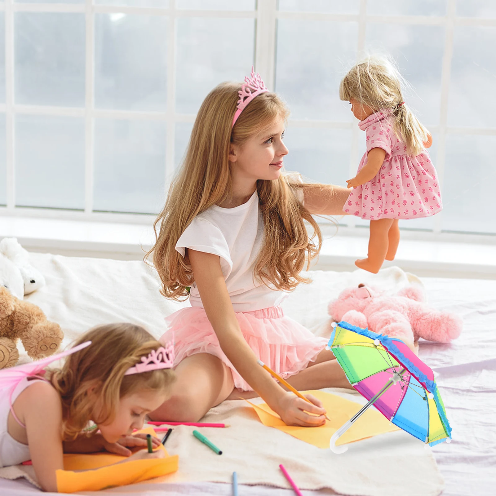 

Rainbow Umbrella for Girls Decor Decorate Plastic Weather Accessories