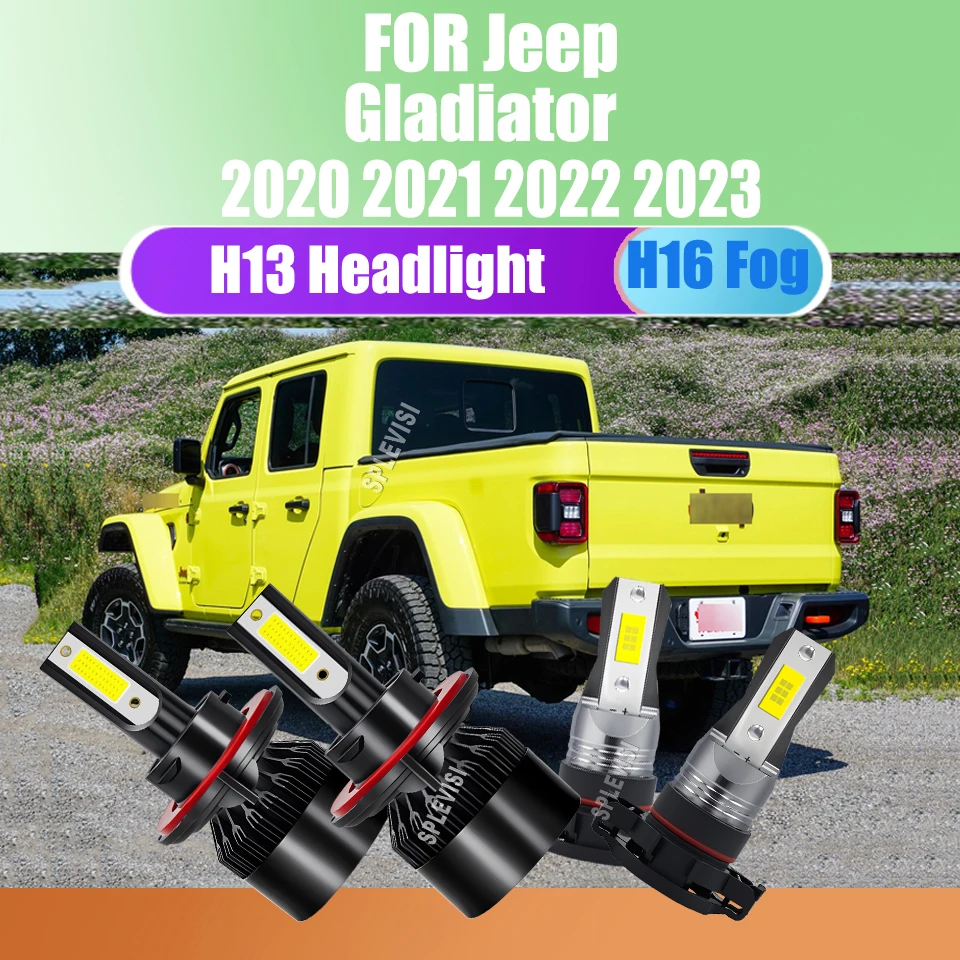 Experience Night Driving Redefined with H13 9008 LED High Low Beam Foglight 12v 24v For Jeep Gladiator 2020 2021 2022 2023