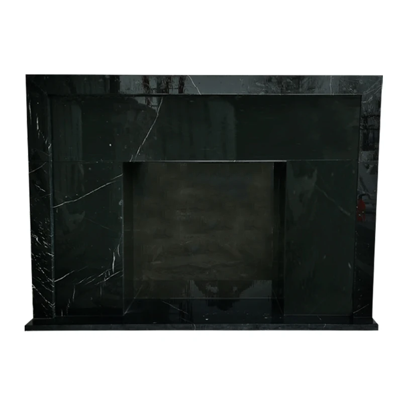 

Marble black and white root stone fireplace simple fireplace living room decoration stone fireplace