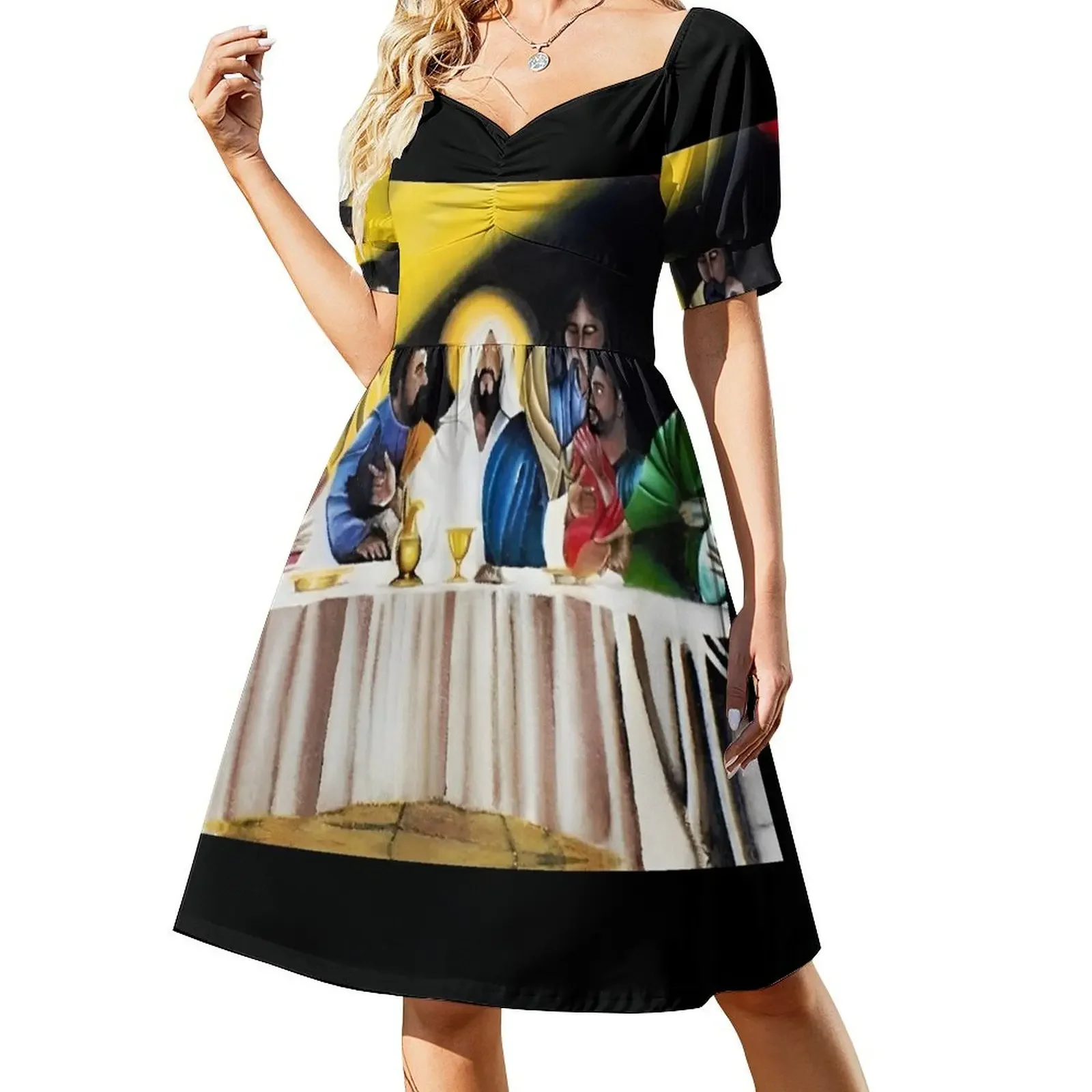 

African American masterpiece, The last supper with Jesus portrait painting color photograph Sleeveless Dress