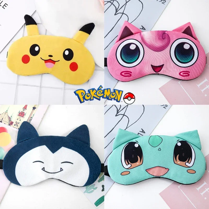 Cute Pokemon Sleeping Eye Cover Mask Pikachu Eyeshade Cover Shade Eye Patch Women Men Soft Portable Snorlax Jigglypuff Kids Gift