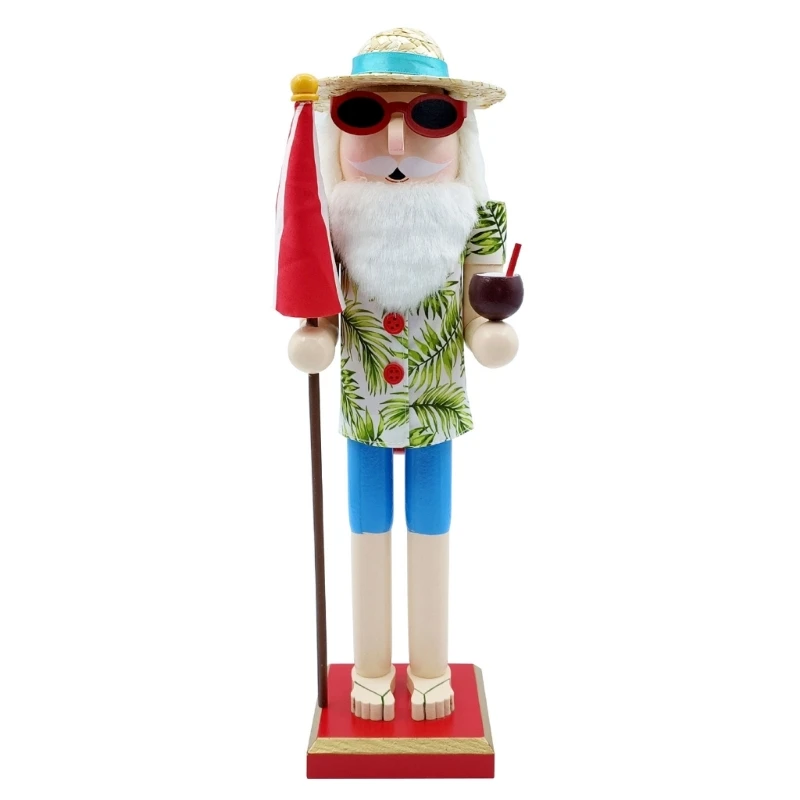 

Handmade Nutcrackers Figures July Beach Theme Christmas Decorations 38cm Festive Puppet Figurines