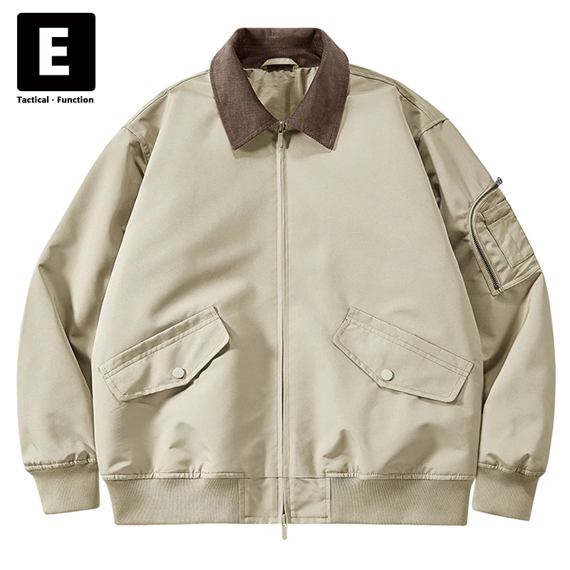 

Черные куртки Techwear, мужские летные куртки на весну и осень, мужская модная повседневная однотонная куртка-карго