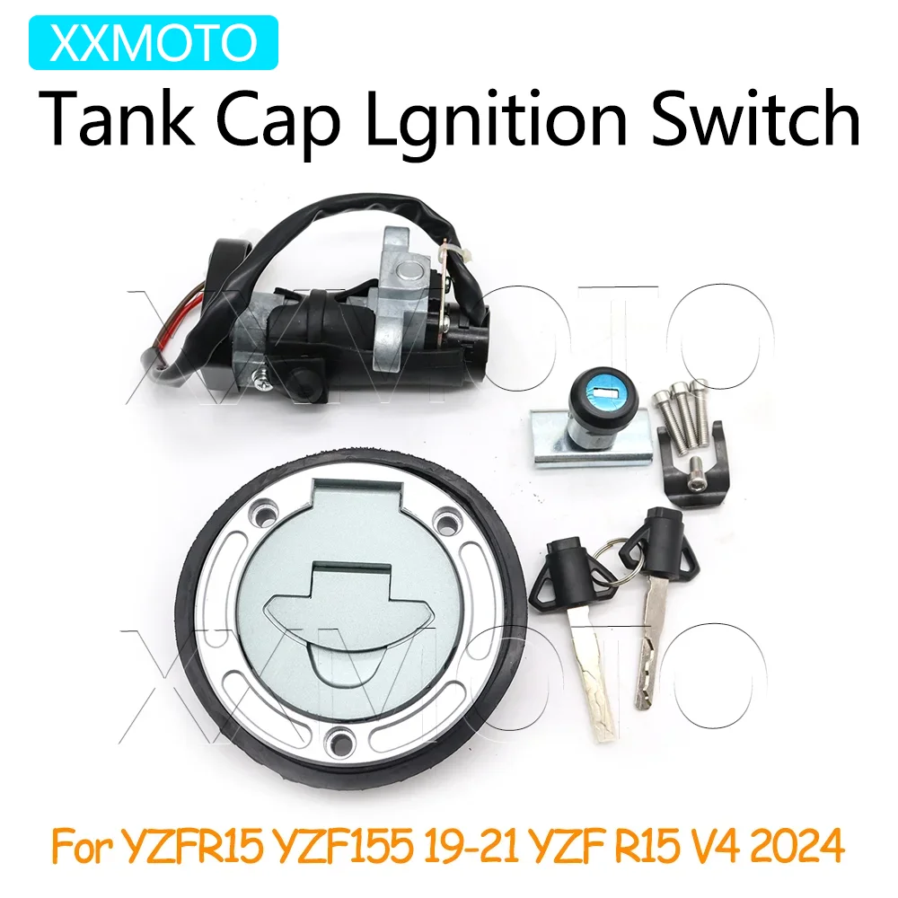 

For Yamaha YZFR15 YZF155 2019 2020 2021 YZF-R15 V4 2024 YZF R15 155 Motorcycle Fuel Gas Tank Cap Cover Lgnition Switch Key Kits
