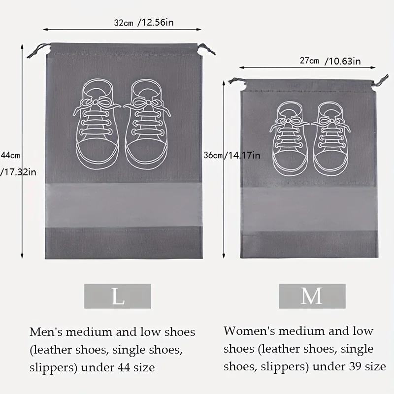 6pcs Shoes Storage Organizer, Portable Shoes Storage Drawstring Bundle Pocket, Perfect Shoes Storage Bag For Travel