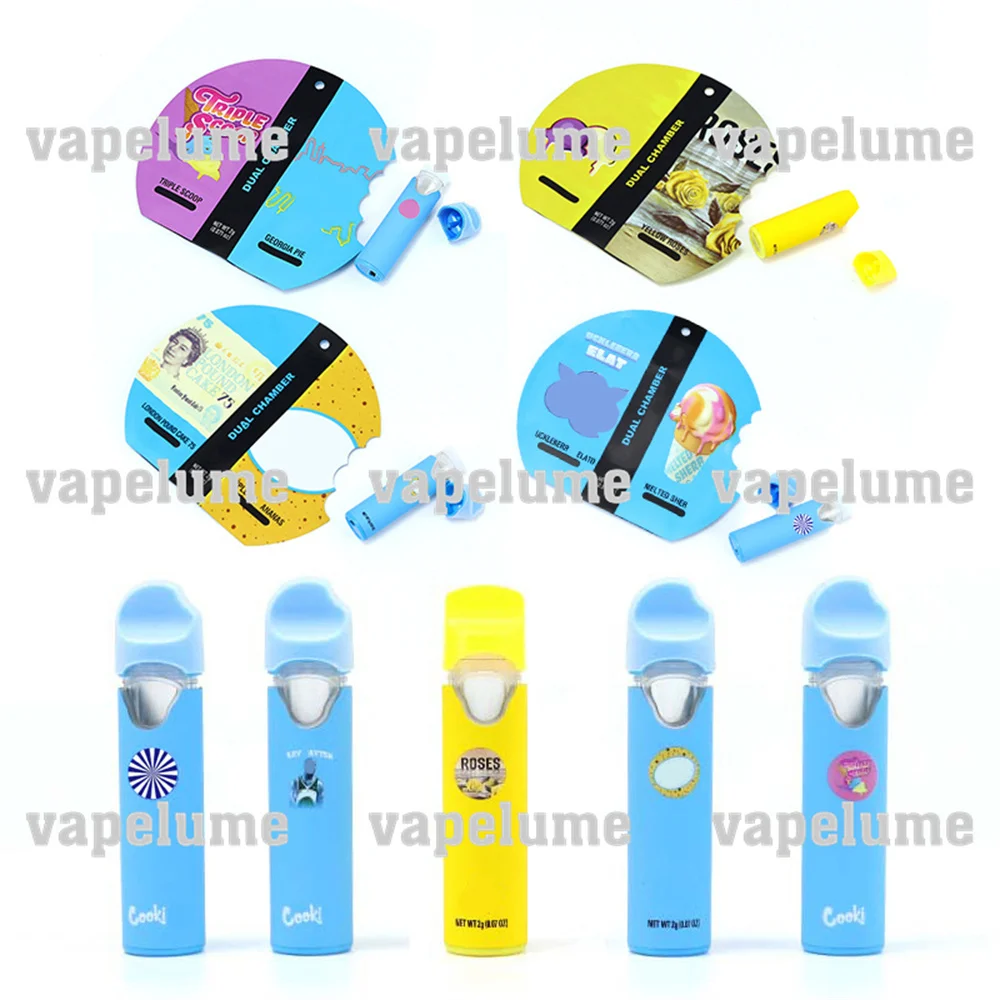 Cookie Disposable Vape Pen EMPTY NO OIL Electric Cigarettes Pens Jungleboyz Rechargable Pod Flat Bag Set 1ml 2ml 1+1ml 0.5+0.5ml view 3