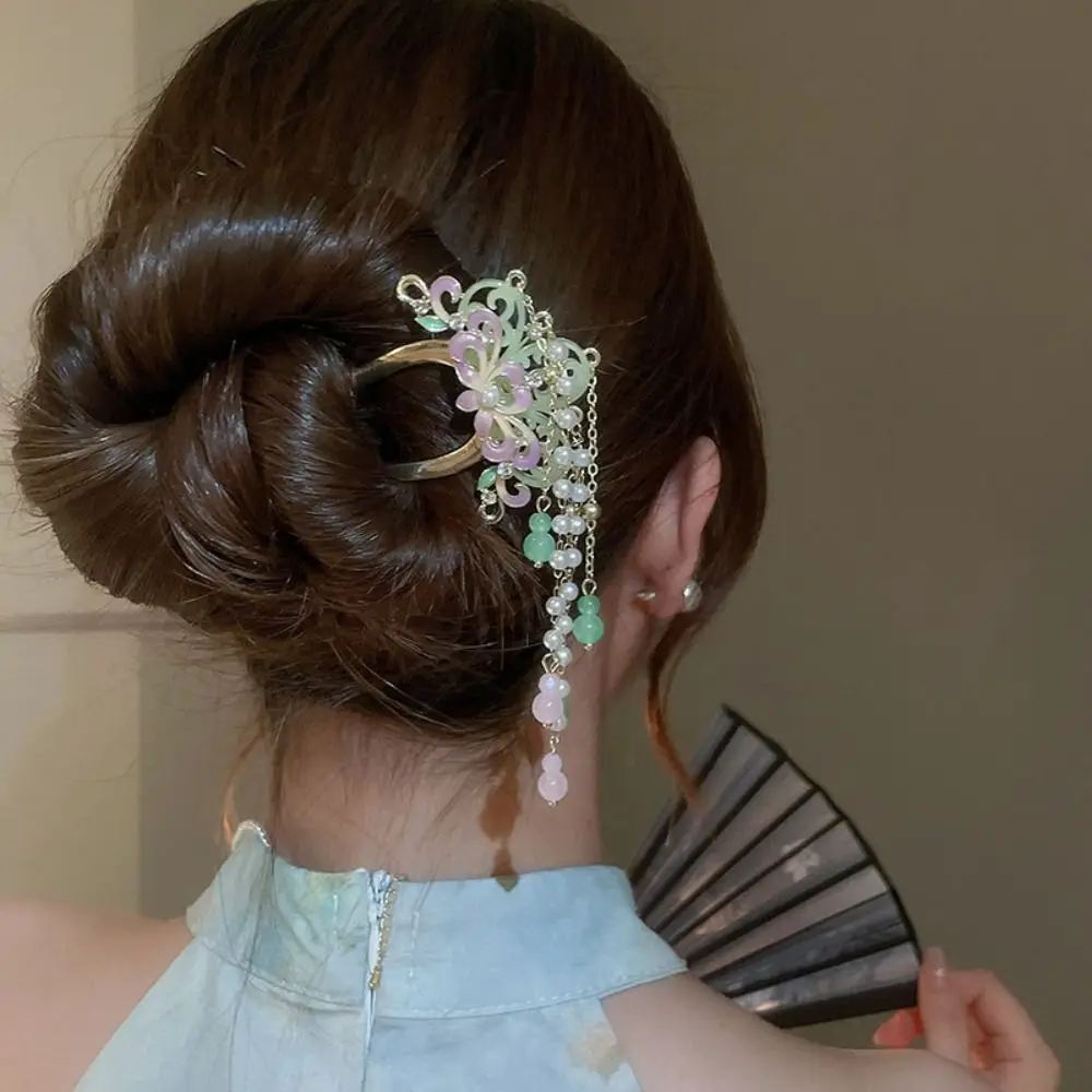 Personalized Tassels Butterfly Hair Clip Flower Grab Clip Chinese Style Hair Stick Mini Headwear Cute Hairpin Female