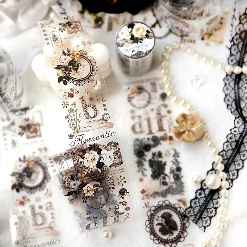 1Roll Tapes Lace Nocturne Decoration Material Background Frame Account Adhesives School Supplies Scrapbook Cut 5CM*2M