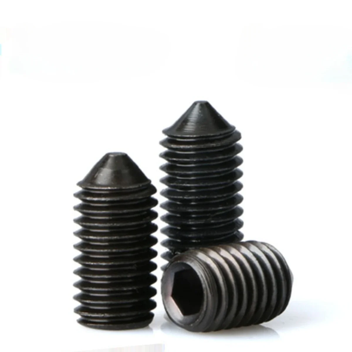 100pcs Hex Hexagon Socket Set Screw Cone All Cup Point Grub  M3 M4 M5 M6    Bolt DIN914 12.9  Grade Black