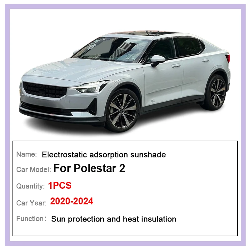 Car Sun Visor For Polestar 2 Sunroof 2020 2021 2022 2023 2024 Electrostatic Adsorption Accessories Anterior Anti UV Sunshades