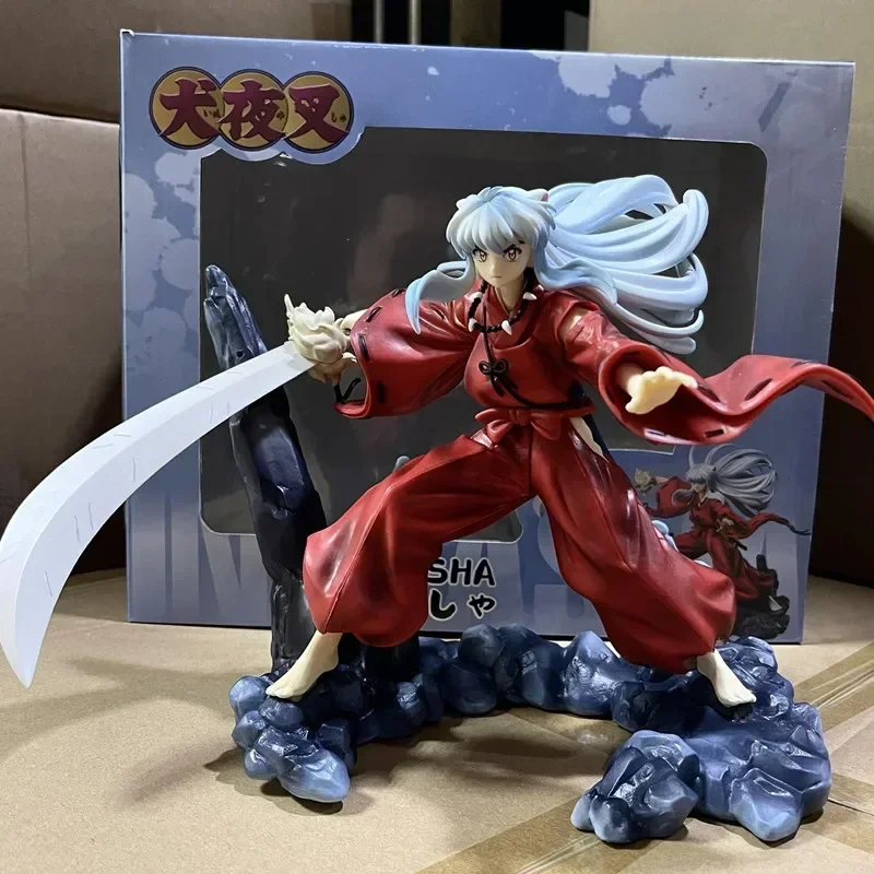 20cm Inuyasha Sesshomaru Kagome Zhuye Kawaii Anime Figure Gk Statue Model Toy Figures Ornaments Collect Office Decorations Gifts