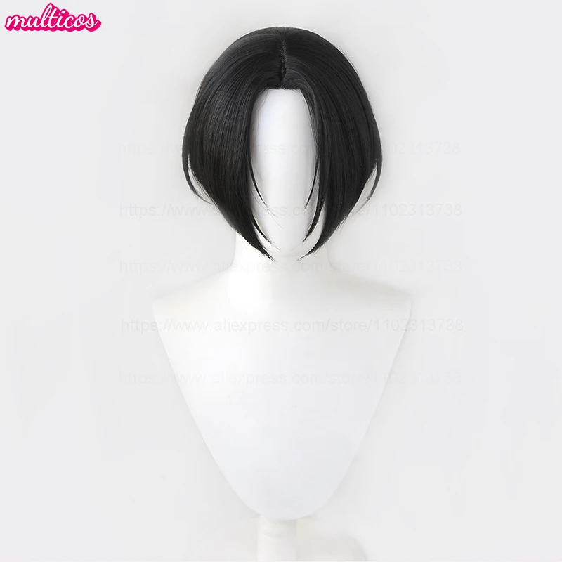Peluca de Cosplay Oosaki Nana de alta calidad, peluca Nana Osaki, cuero cabelludo negro corto, pelo sintético resistente al calor, pelucas de Anime para Halloween + gorro