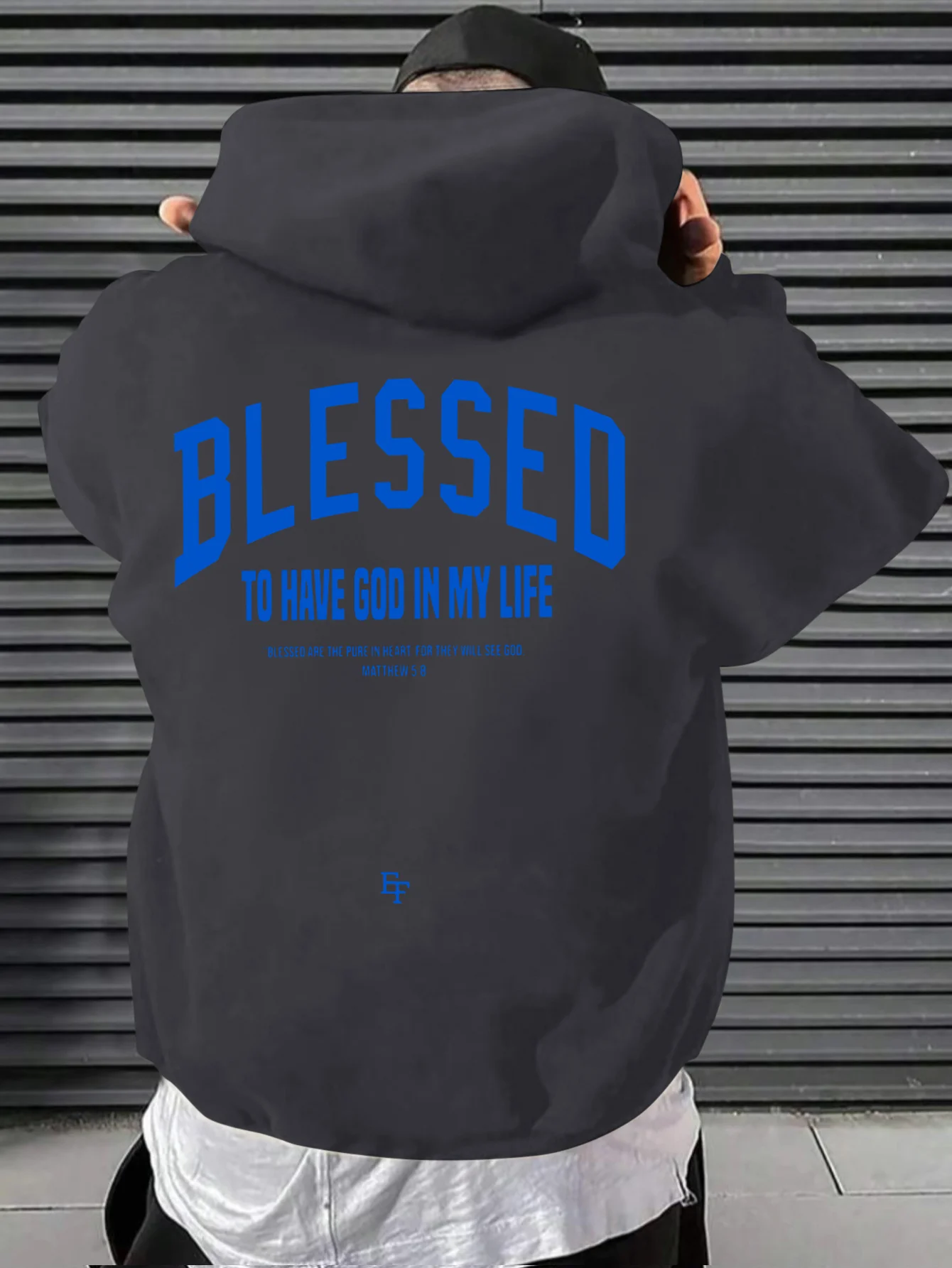 هوديي بنمط "Bessed To HAVE GOD IN MY LIFE" للرجال - نمط مزيج مريح