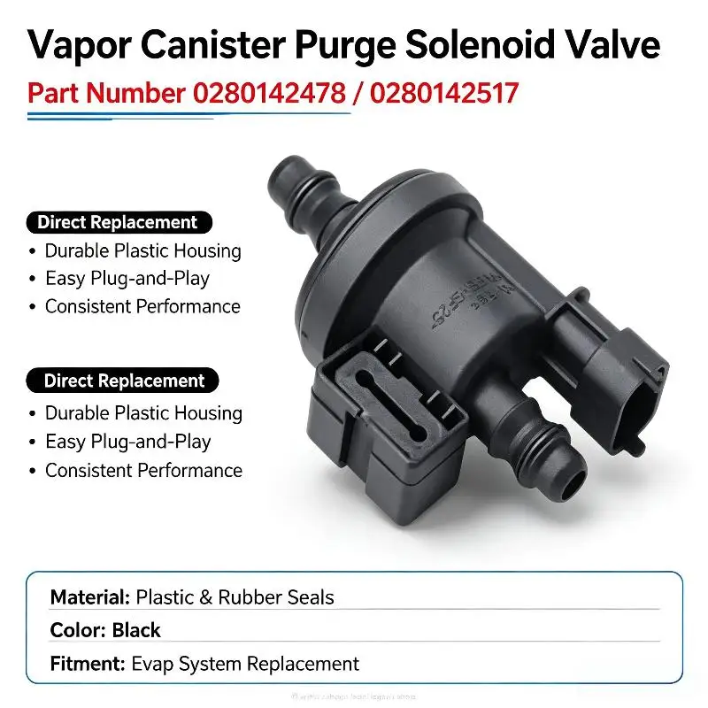 1Pcs DIY Accessories NEW Fuel Vapor Canister Purge Solenoid Valve 0280142517 For Fiesta Focus C1B1-9G866-AA