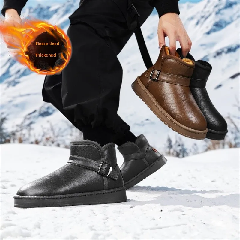 

high quality men's Plush Warm Snow Boots Waterproof cold proof men High Top boots Fashion designer winter men shoes botas hombre