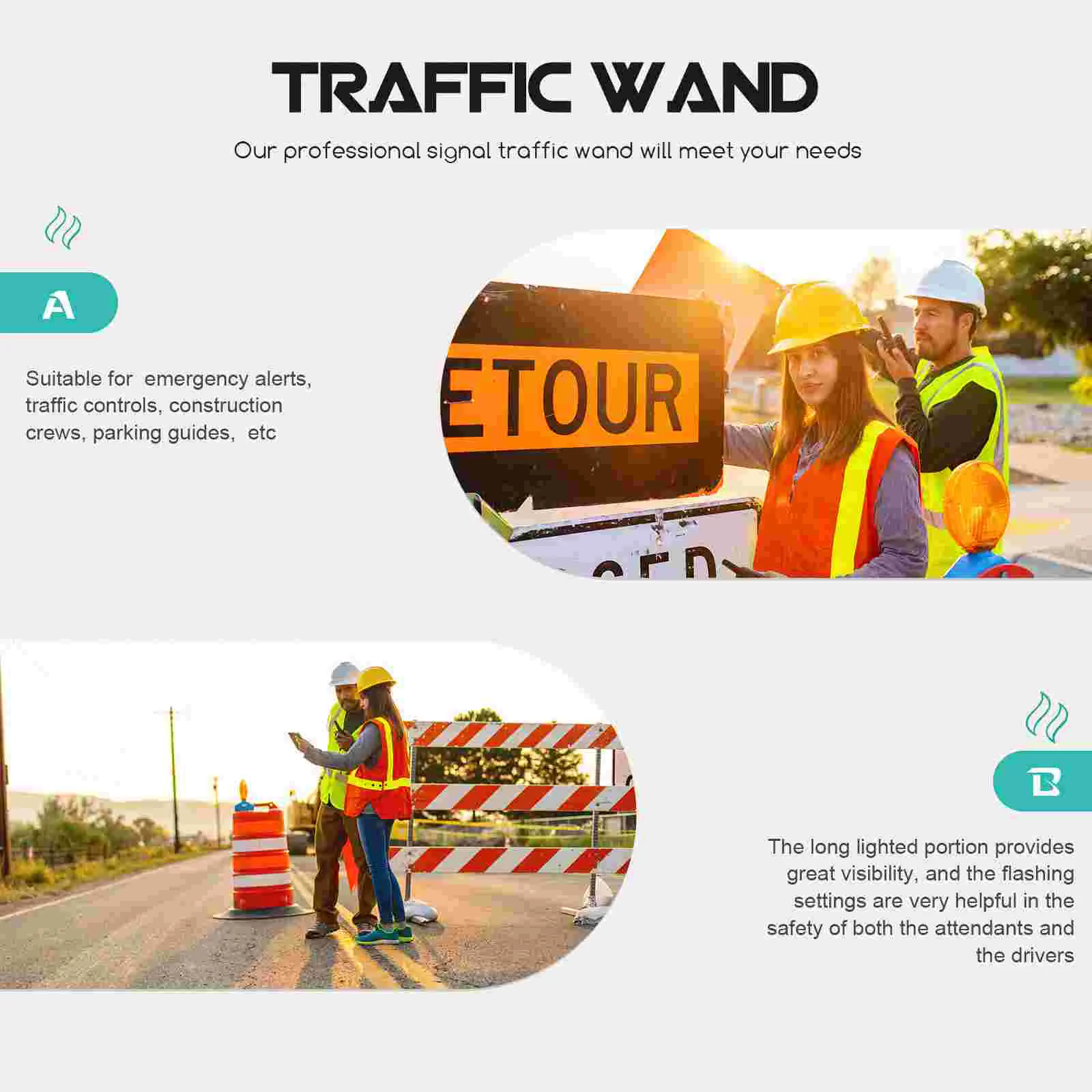 High Lumens Traffic Glow Stick Bright Control Abs Outdoor Wand Sticks