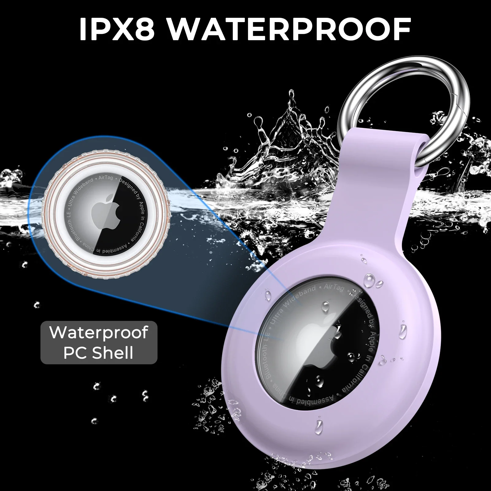 Силиконовый держатель 2 в 1, прозрачный водонепроницаемый чехол для ПК, чехол для Apple Airtag, анти-потерянный брелок для собак, кошек, ошейник для домашних животных, трекер