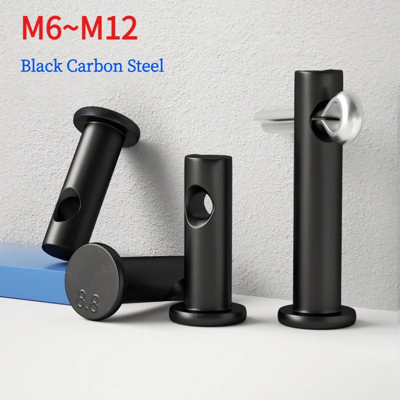 

M6 M8 M10 M12 Black Carbon Steel Axis Pin Flat Head Cylindrical Pin with Hole GB882 Dowel Pin Roll