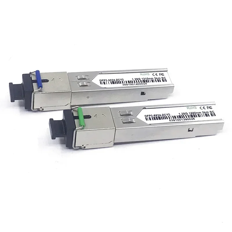 2PCS 1 pair  1.25G 3km SFP Optic Transceiver  1550/1310nm SC single fiber Module For OLT/ Switch